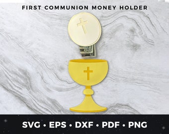 First Communion Money Holder, First Communion Card svg, First Communion Cut File, Eucharist svg, Church Card, Card for Priest, Church