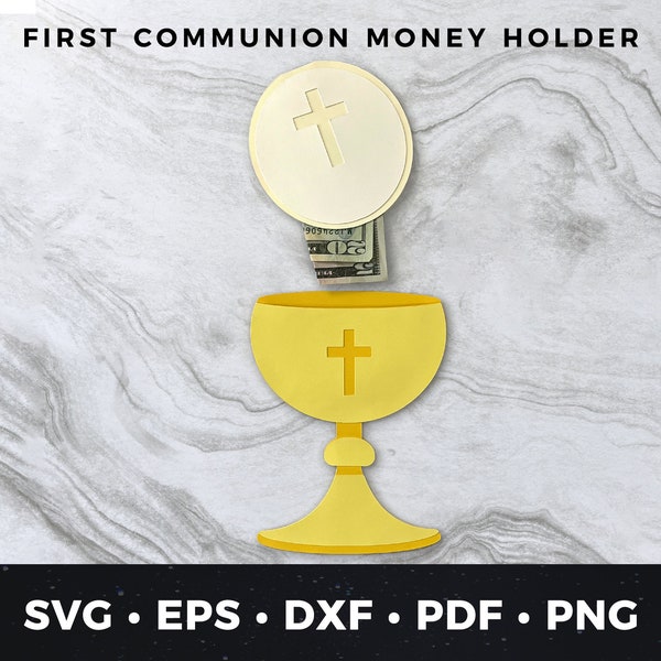 First Communion Money Holder, First Communion Card svg, First Communion Cut File, Eucharist svg, Church Card, Card for Priest, Church