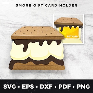 S'more Geschenkkartenhalter SVG, Lagerfeuer Geschenkkarte SVG, DIY S'mores Karte, Outdoor Liebhaber Geschenkkartenhalter, S'mores Geburtstagskarte pdf, Camping