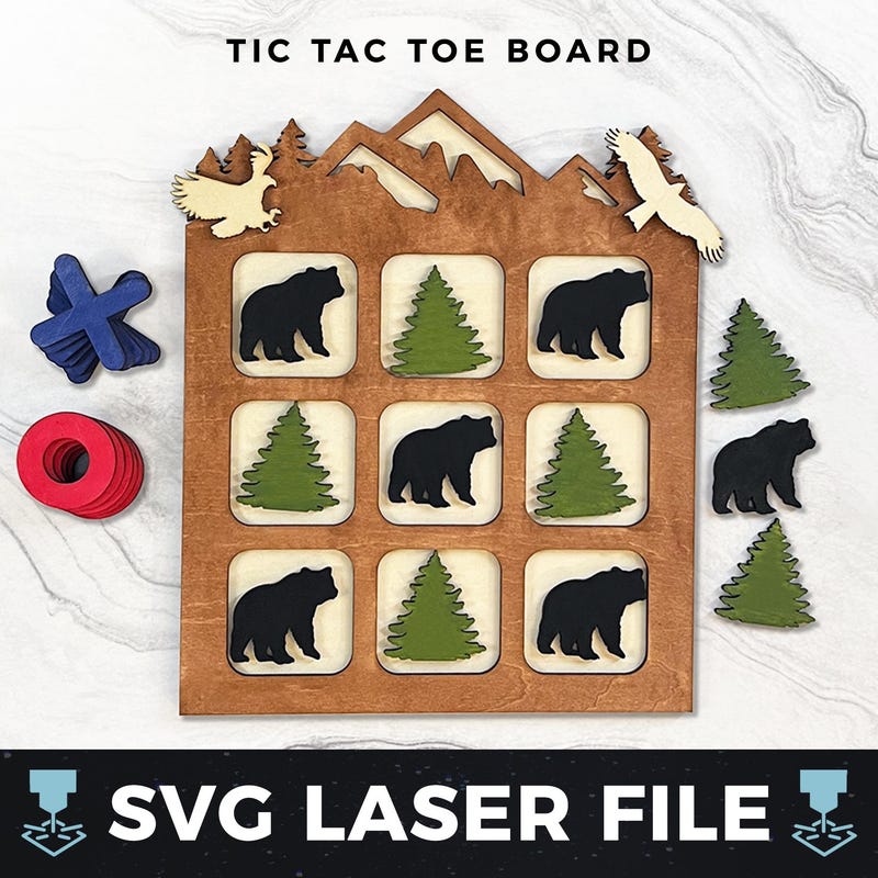 Wooden Tic Tac Toe - Etsy