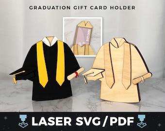 Graduation Gift Card Holder SVG Laser Cut Wood Gift Card Holder Graduation Money Holder Grad Gift DIY Laser File
