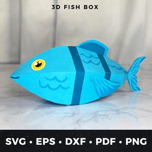 3D Fisch Geschenkbox SVG, Papierfisch Favor Box Vorlage, Angeln Geschenkbox, Unter dem Meer Box, DIY Fischbox, Fischgutscheinhalter, Cricut
