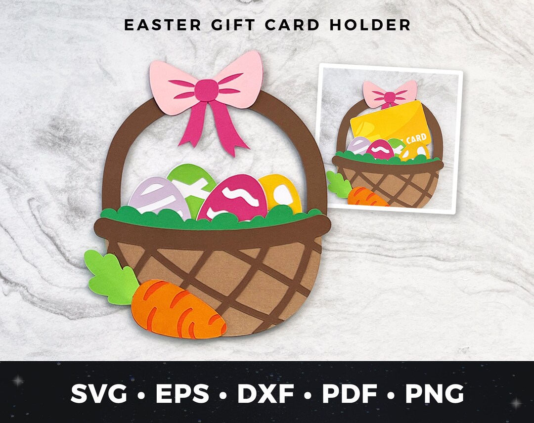 Easter Basket Gift Card Holder SVG | Easter Gift Card Holder Cut ...