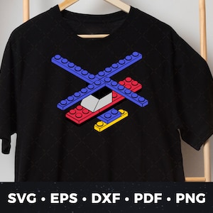 Helicopter Toy Bricks SVG | Block Toy Helicopter Design | Building Bricks Helicopter Clipart | Building Brick Shirt svg | Building Brick