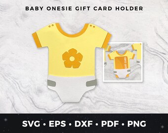 Baby Shower Gift Card Holder, Baby Gift Card, Baby Gift Card Holder, Gender Neutral Baby Shower Card svg, Baby Onesie svg, Baby Cut File