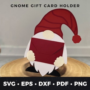 Porta-cartão-presente Gnome, download de cartão de aniversário Gnome, cartão Gnome DIY, arquivo de corte Gnome fofo, cartão Gnome, cartão-presente Gnome, svg Gnome fofo