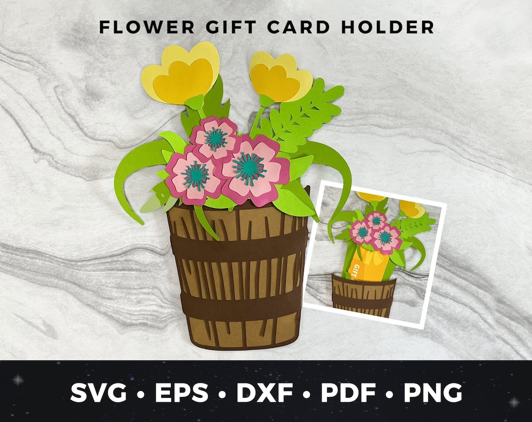 Flower Pot Gift Card Holder, DIY Birthday Card Mother's Day Gift Card