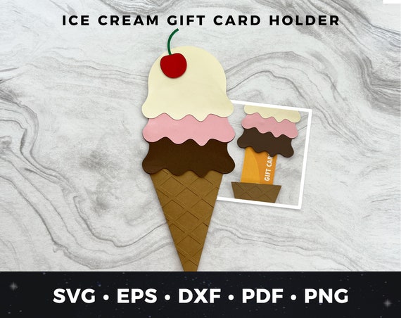 Ice Cream Gift Card Holder, Ice Cream Card svg, Ice Cream Cut File, Ice Cream svg, Ice Cream Card, Summer Birthday Card svg Ice Cream svg 01