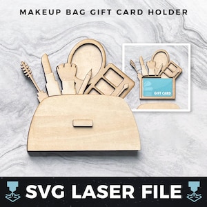 Porta-cartão-presente de maquiagem Laser svg, Cartão-presente de cosméticos, Porta-voucher de maquiagem pdf | Porta-cartão-presente de madeira SVG, Arquivo de corte pronto para laser svg, PDF