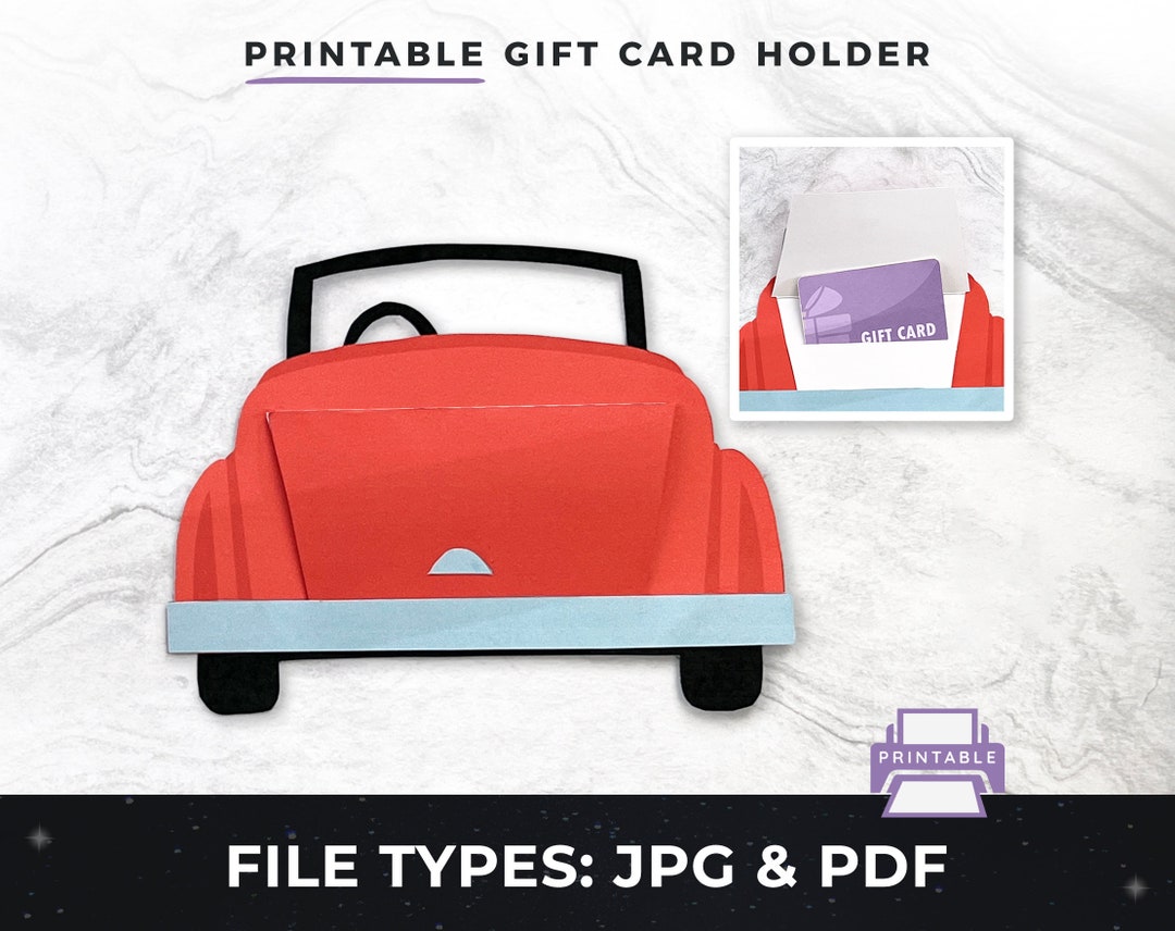 Printable Car Gift Card Holder, DIY New Driver Gift Card Holder DIY