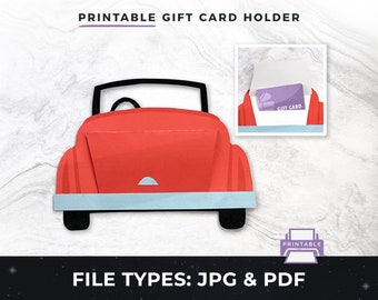 Printable Car Gift Card Holder, DIY New Driver Gift Card Holder | DIY Print at Home Gift Card Holder, Printable Gift Card Holder pdf png