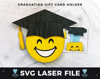 Cute Graduation Gift Card Holder svg, DIY Wood Graduation Gift Card Holder | Laser Wood Gift Card Holder SVG, Laser Ready Cut File svg, PDF