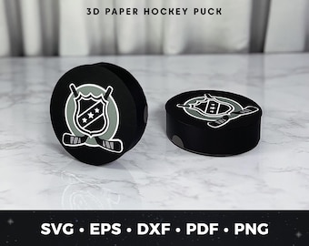 Hockey Puck Gift Box SVG, 3D Sports Favor Box pdf, DIY Hockey Treat Box, Cricut Paper Puck Box SVG, Sports Party Gift Box, Paper Hockey Puck