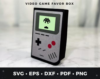 Handheld Game Console Gift Box SVG, 3D Video Game Favor Box Template, DIY Gamer Party Box, Retro Game Box SVG, Paper Craft Box pdf