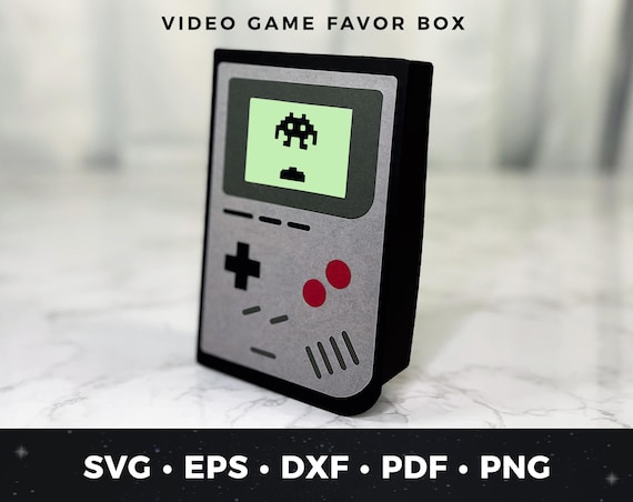 Handheld Game Console Gift Box SVG, 3D Video Game Favor Box Template, DIY Gamer Party Box, Retro Game Box SVG, Paper Craft Box pdf