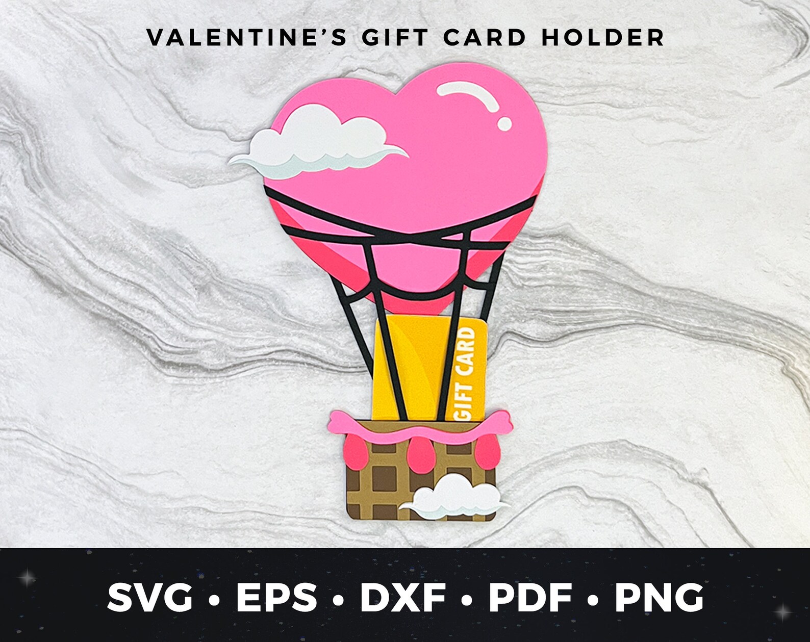 Heart Hot Air Balloon Gift Card Holder