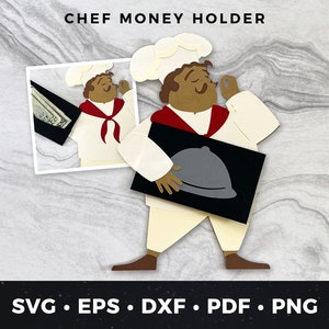 Koch Geldhalter, Restaurant Geldhalter, Foodie Geschenkkarte svg, Food Lover Karte svg, Koch Geburtstagskarte, Culinary School Card svg