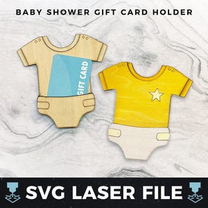 Baby rompertje cadeaukaarthouder svg, DIY kraamcadeau kaarthouder svg | Laserhout cadeaukaarthouder SVG, laserklaar gesneden bestand svg, pdf