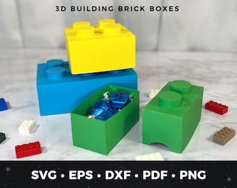 DIY Building Brick's Party Favor svg, Kids Favor, Brick Birthday, Building Brick Paper Box template, Favor Box, Kids Birthday Favor, Bricks