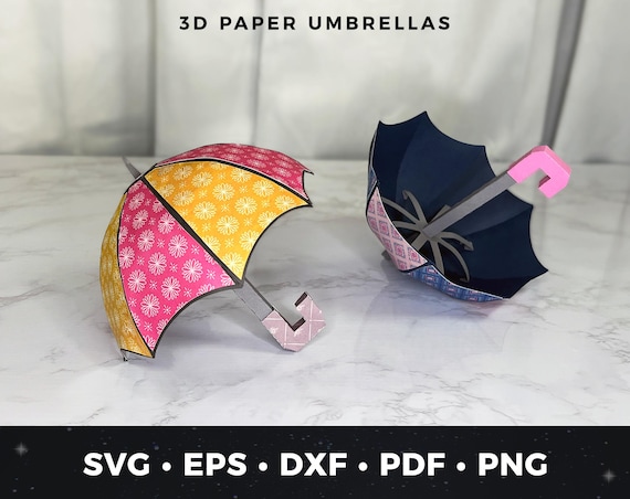 Mini Paper Umbrella SVG, 3D Paper Umbrella Decorations, Baby Shower Decor, Bridal Shower SVG, Cricut Paper Craft, Umbrella Party Decor pdf