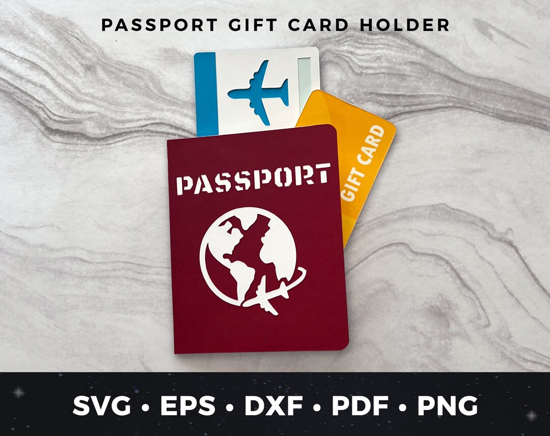 Passport Gift Card Holder Svg, DIY Passport Card, Travel Gift Card