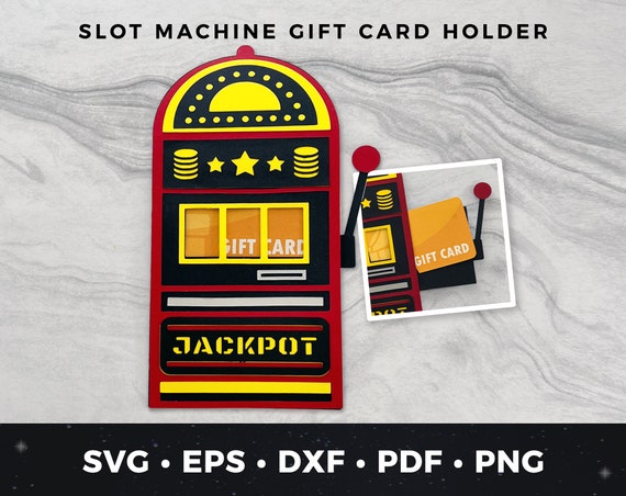Slot Machine Gift Card Holder, Las Vegas Gift Card Holder, Gambling Gift Card Holder, Slot Machine Cut File, 21st Birthday svg, Jackpot svg