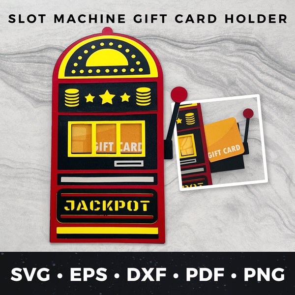 Slot Machine Gift Card Holder, Las Vegas Gift Card Holder, Gambling Gift Card Holder, Slot Machine Cut File, 21st Birthday svg, Jackpot svg