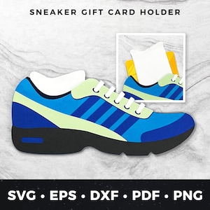 Porta-cartão-presente para tênis SVG, Cartão-presente para amantes de calçados SVG, Porta-cartão-presente para esportes, Cartão de aniversário para tênis faça você mesmo, Cartão-presente para atletas SVG, Tênis