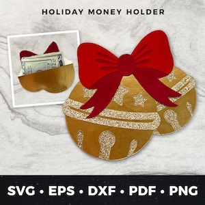 Jingle Bells Money Holder svg, Christmas Money Holder svg, Holiday Money Holder svg, Christmas Money Holder Cut File, Jingle Bells svg