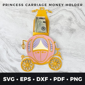 Prinzessin Carriage Geldhalter svg, Prinzessin Carriage svg, DIY Prinzessin Carriage Card, Prinzessin Karte svg, Geldhalter svg, Prinzessin svg