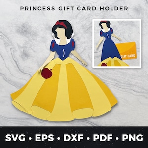 Princess Gift Card Holder svg, Princess Cut File, Princess Birthday Card svg, Princess Money Holder svg, DIY Princess Gift Card Holder 06