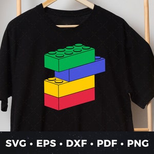 Customizable Building Block SVG | DIY Toy Brick Shirt Design | Kids' Toy Block Cut File | Brick Building Printable | Bricks Clipart 03