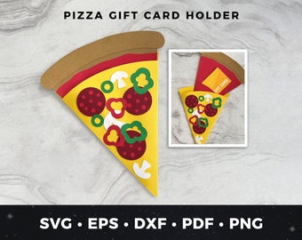 Pizza Gift Card Holder svg, Birthday Giftcard Holder svg, DIY Pizza Card, Bday Gift Card Holder, Pizza Gift Card svg, Paper Craft, Pizza svg