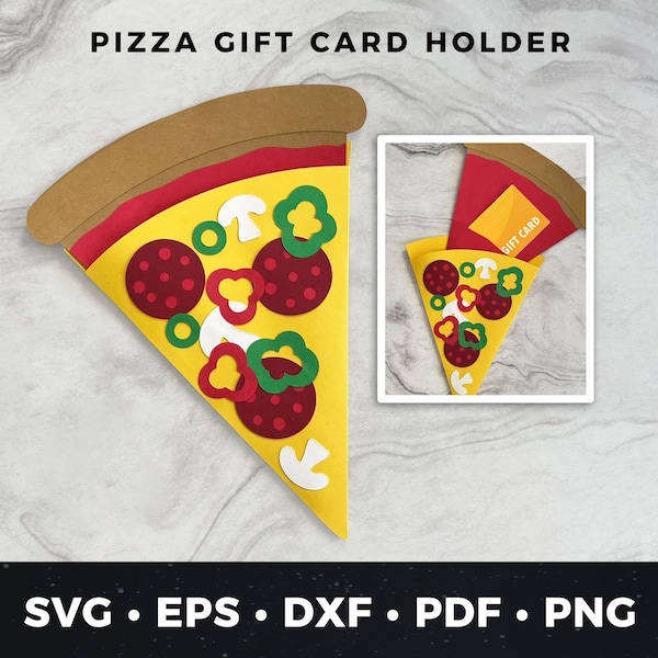 Pizza Gift Card Holder svg, Birthday Giftcard Holder svg, DIY Pizza Card, Bday Gift Card Holder, Pizza Gift Card svg, Paper Craft, Pizza svg