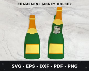 Champagne Money Holder svg, Champagne svg, Champagne Birthday Card, Celebration Card, Gift Card svg, DIY Money Holder, gift card svg