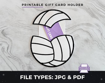 Printable Volleyball Gift Card Holder, Printable Volleyball Coach Gift, Sports Gift Card, DIY Volleyball Card,  Printable Gift Card Holder