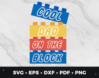 Papá genial en el bloque svg, ladrillo de construcción svg, bloques de construcción para padre svg, ladrillos svg, ladrillos del día del padre svg, regalo para papá, amante de los ladrillos