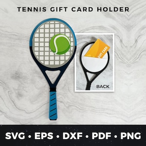 Tennis Geschenk Kartenhalter SVG, DIY Tenniscoach Geschenk, Tennis Fan Karte, DIY Tennis Cut File, Tennis svg, Cricut Datei