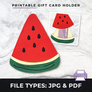 Wassermelone Geschenk Kartenhalter pdf, DIY Wassermelone Geldhalter, LKW Geschenk | Print at home Geschenkkartenhalter, druckbare Geschenkkarte pdf