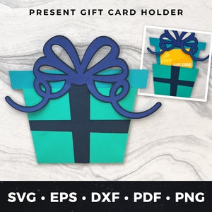 Porta carte regalo regalo svg, Porta carte regalo regalo compleanno svg, Regalo di compleanno svg, File di taglio regalo di compleanno, Clipart regalo di compleanno svg