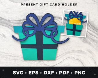 Present Gift Card Holder svg, Birthday Present Gift Card Holder svg, Birthday Gift svg, Birthday Gift Cut File, Birthday Gift Clipart svg