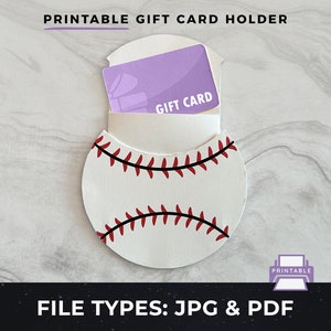 Porta carte regalo baseball stampabile, regalo allenatore baseball stampabile, porta carte regalo sportive, carta baseball fai da te, porta carte regalo stampabile