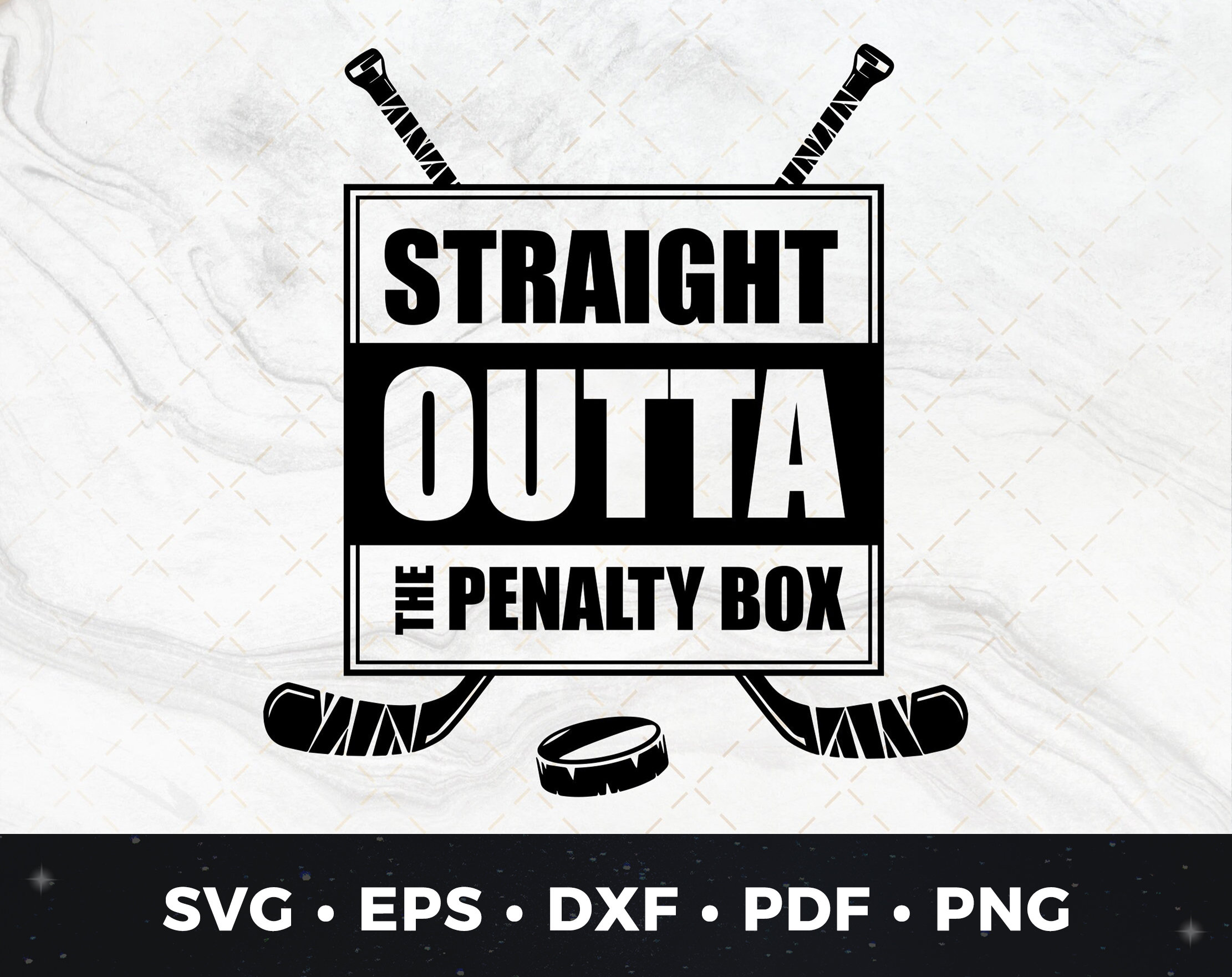 Straight Outta Penalty Box Hockey Tshirt 库存矢量图(免版税)2354966759