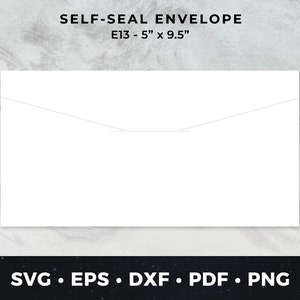 E13: 5" x 9,5" - Envelope autovedante reutilizável svg, Envelope svg, Download de envelope, Envelope autovedante svg, Envelopes DIY, Envelope vetor