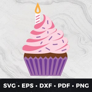 Cupcake svg, Cupcake Cut File, Cute Cupcake svg, Birthday Cake svg, Birthday Cake Clipart, Cupcake png, Cupcake Vector, Cute Cupcake png