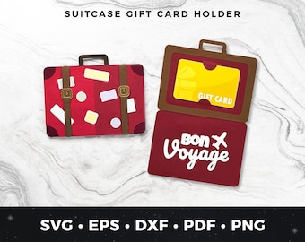 Suitcase Gift Card Holder SVG, Travel Gift Card SVG, Vacation Gift Card Holder, DIY Suitcase Gift, Travel Lover Gift Card pdf, Travel Card