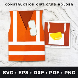 Porte-carte cadeau construction svg, construction carte png, carte construction bricolage, cadeau entrepreneur, casque svg, carte d'anniversaire constructeur pdf, construction