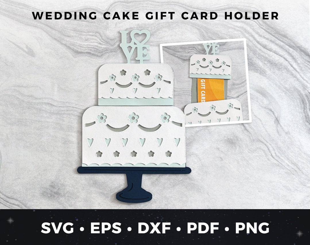 Wedding Cake Gift Card Holder Svg, Bridal Shower Gift Card Holder