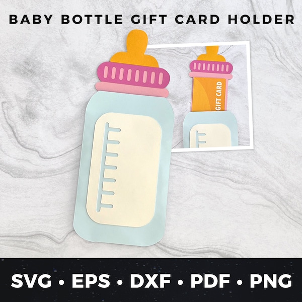 Baby Bottle Gift Card Holder Svg, Baby Shower svg, Baby Shower Prize, Baby Gift Card Holder, New Baby svg, Baby Shower Prize svg