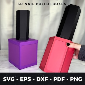 3D Nagellack Box SVG 2er Set, DIY Nagellack Geschenk Boxen, Makeup Party Favor Box, Papier Beauty Craft, Nagelstudio Dekor, Cricut Cut Dateien